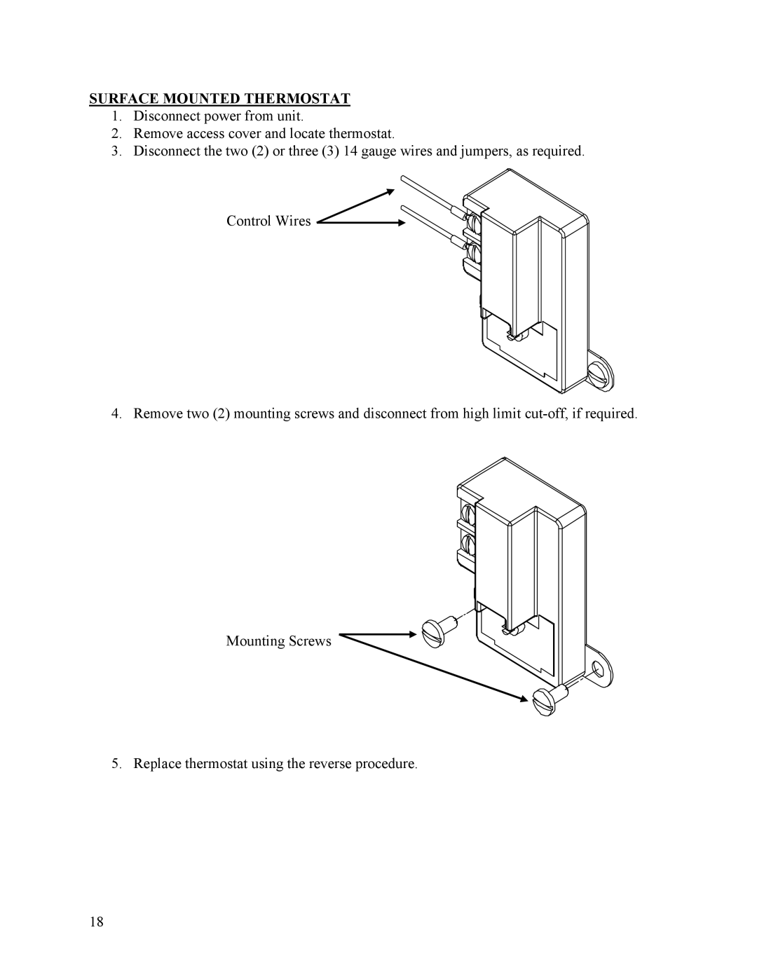 Hubbell Electric Heater Company E manual Surface Mounted Thermostat 