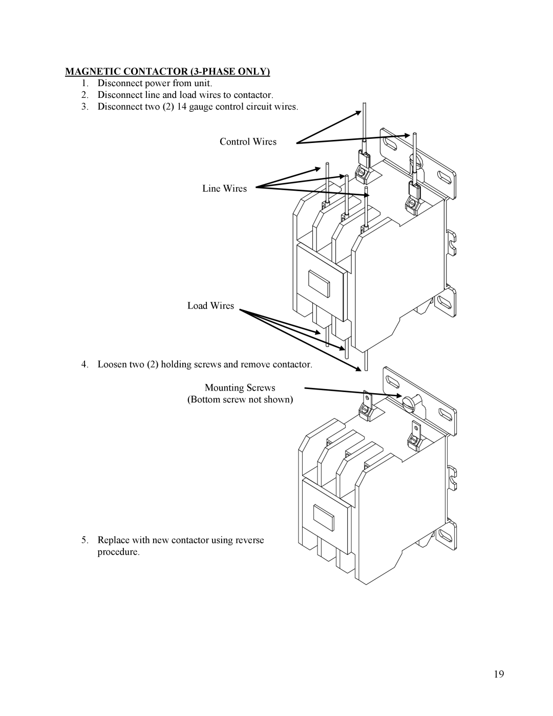 Hubbell Electric Heater Company EMV manual Magnetic Contactor 3-PHASE only 