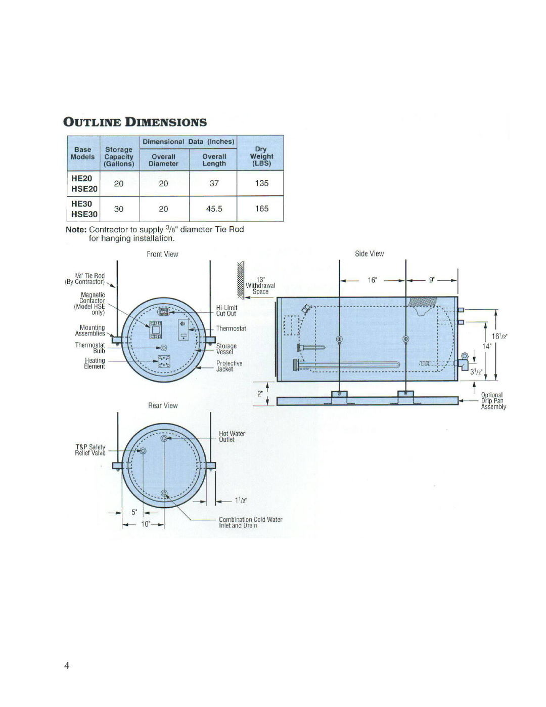 Hubbell Electric Heater Company HSE, HE manual 