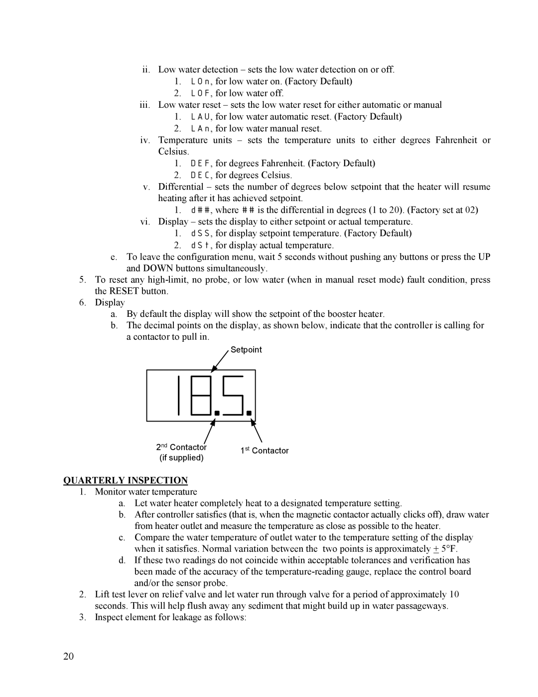 Hubbell Electric Heater Company J manual Quarterly Inspection 