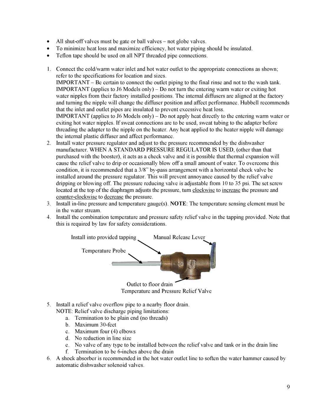 Hubbell Electric Heater Company J manual Manual Release Lever 