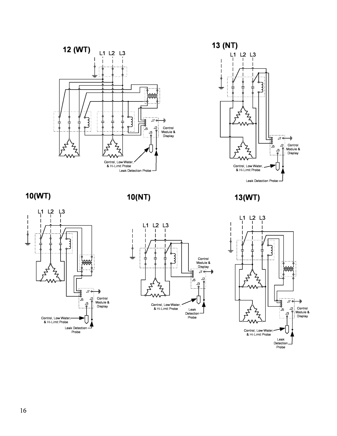 Hubbell Electric Heater Company J manual WT L1 L2 L3, 13 NT, 10WT10NT, 13WT, L1 L2 L3 L1 L2 L3 