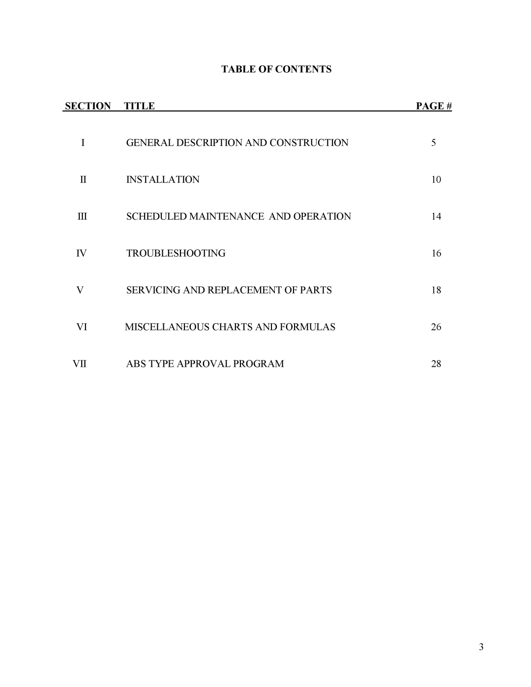 Hubbell Electric Heater Company MSE manual Table of Contents Section Title 