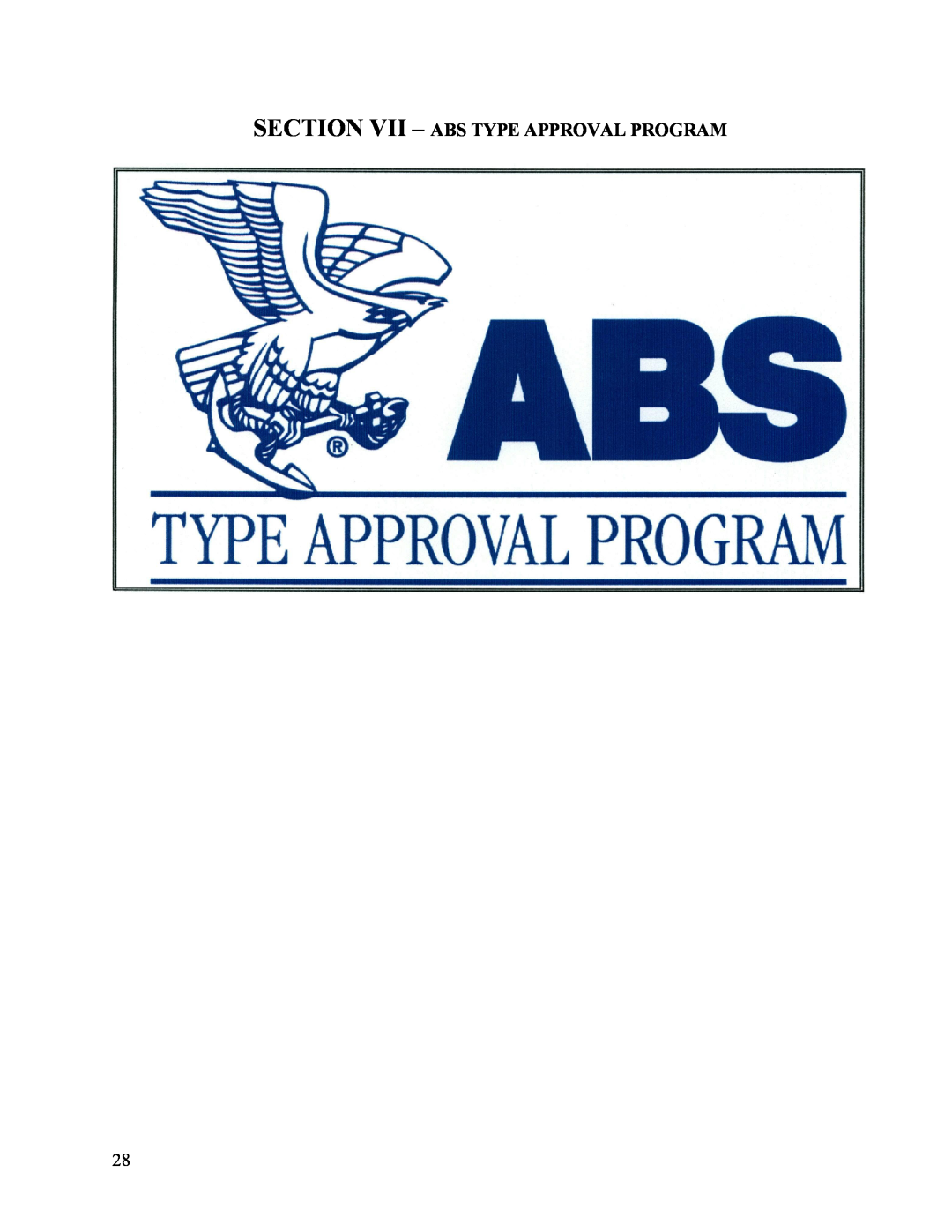 Hubbell Electric Heater Company MSE manual Section Vii – Abs Type Approval Program 