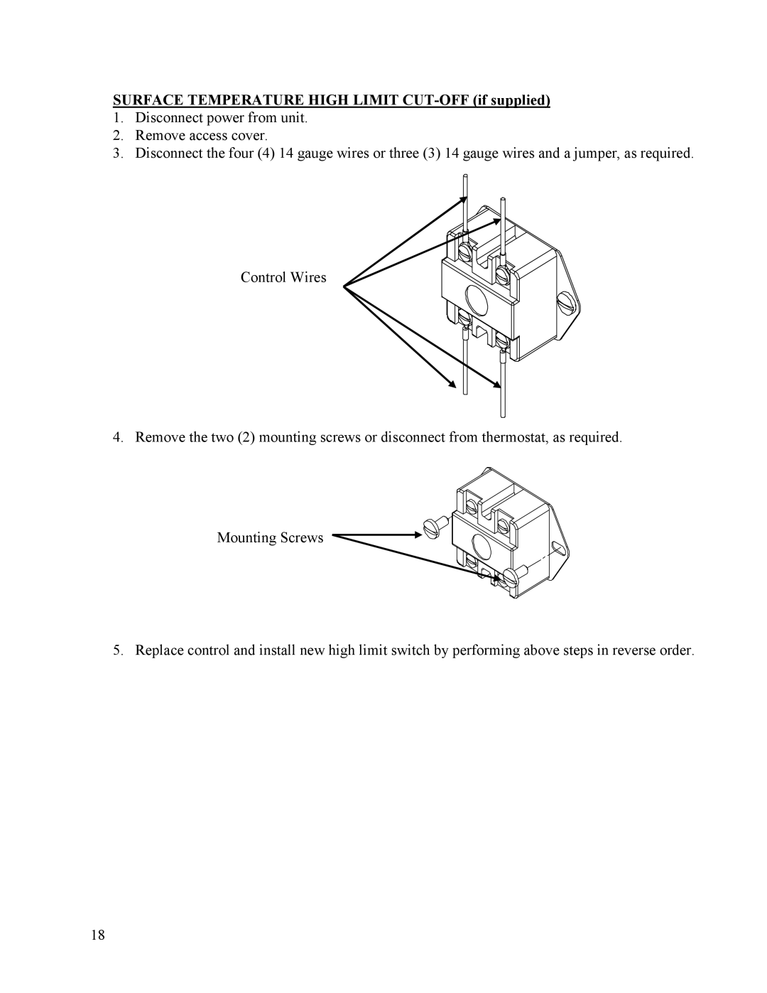 Hubbell Electric Heater Company manual Surface Temperature High Limit CUT-OFF if supplied 