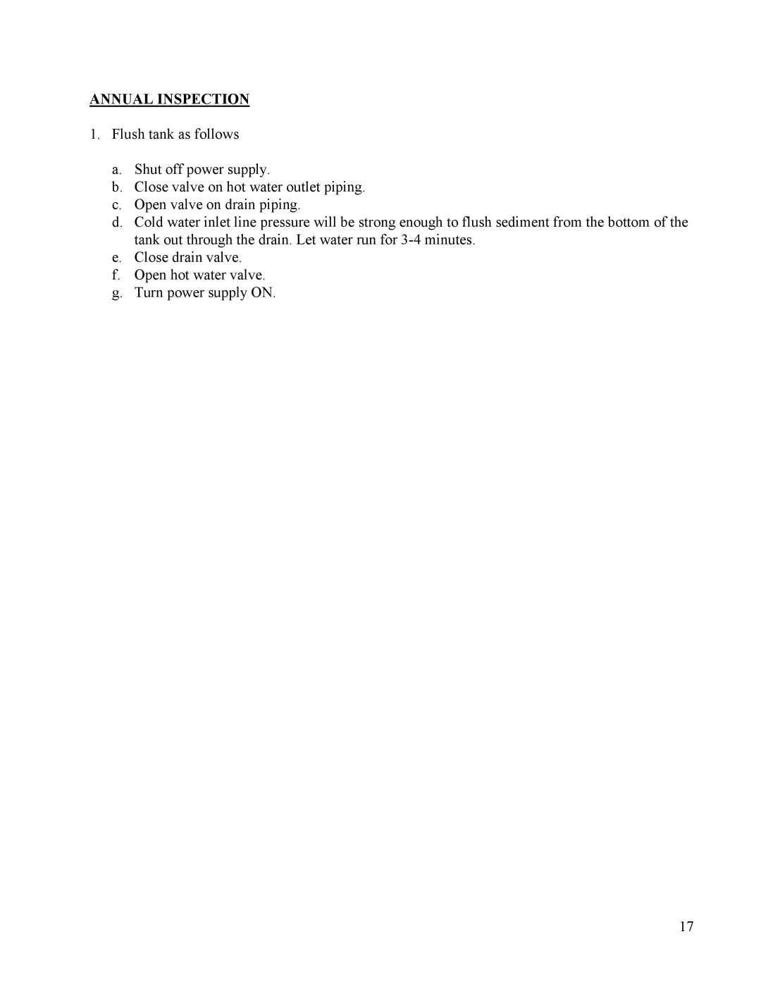 Hubbell Electric Heater Company V10, V20 manual Annual Inspection 