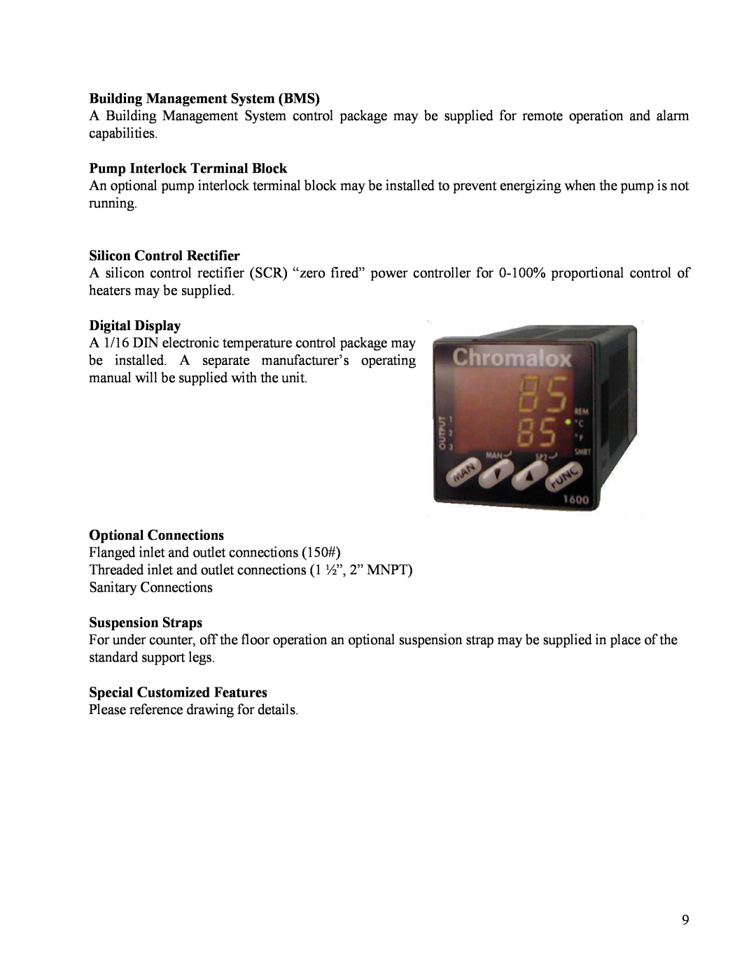 Hubbell Electric Heater Company V10, V20 Building Management System BMS, Pump Interlock Terminal Block, Digital Display 