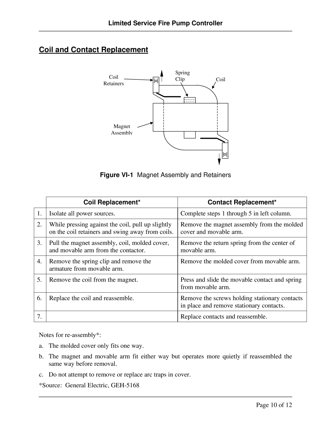 Hubbell LX-1500 instruction manual Coil and Contact Replacement, Coil Replacement Contact Replacement 