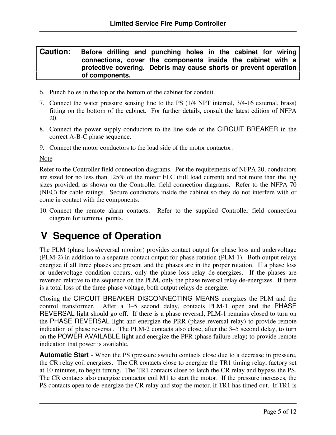 Hubbell LX-1500 instruction manual Sequence of Operation 