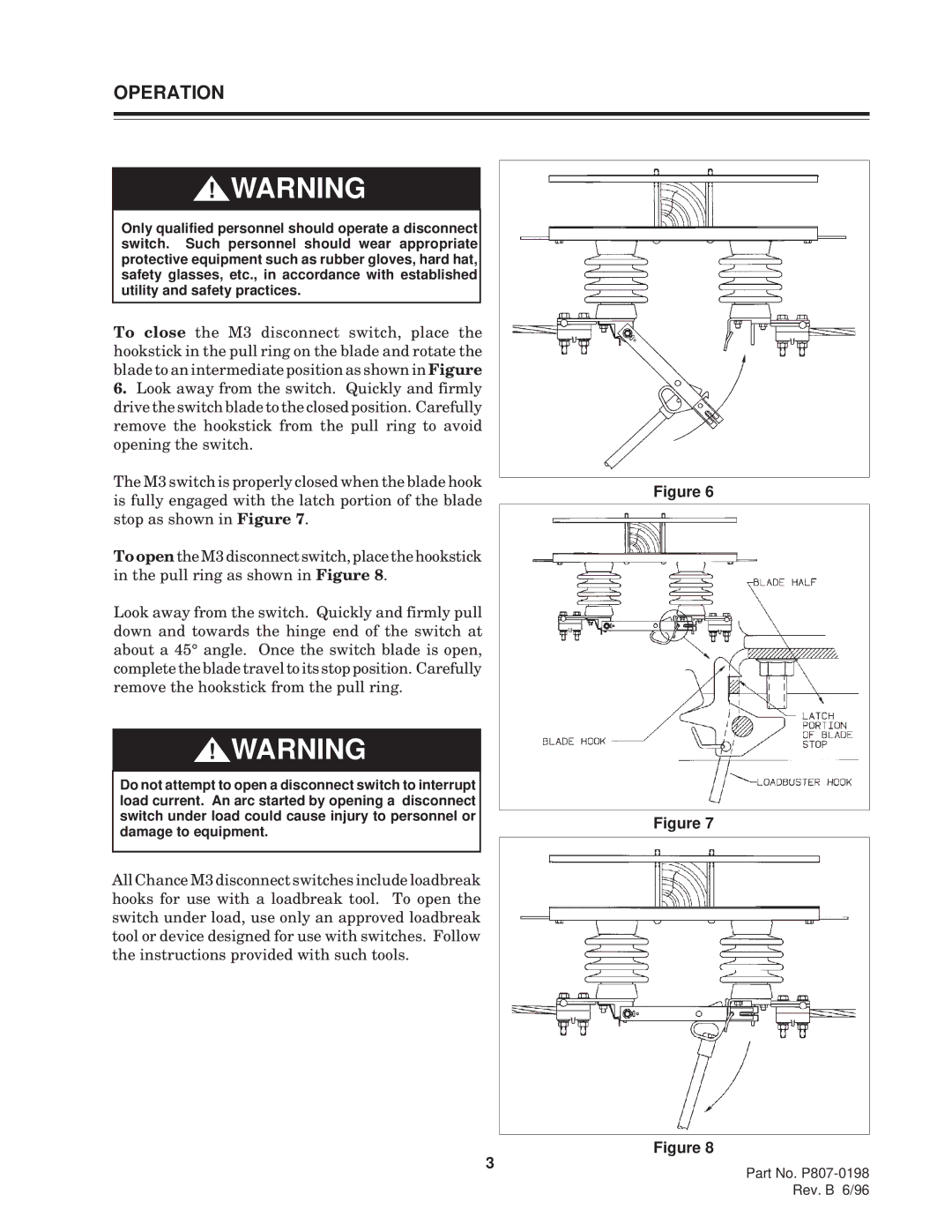 Hubbell M3 specifications Operation 