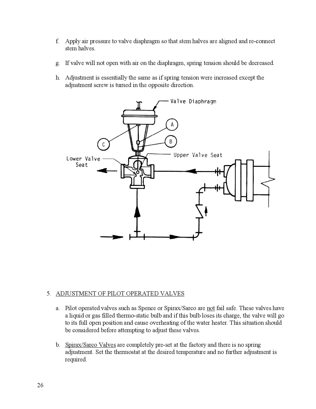 Hubbell STH manual Adjustment of Pilot Operated Valves 