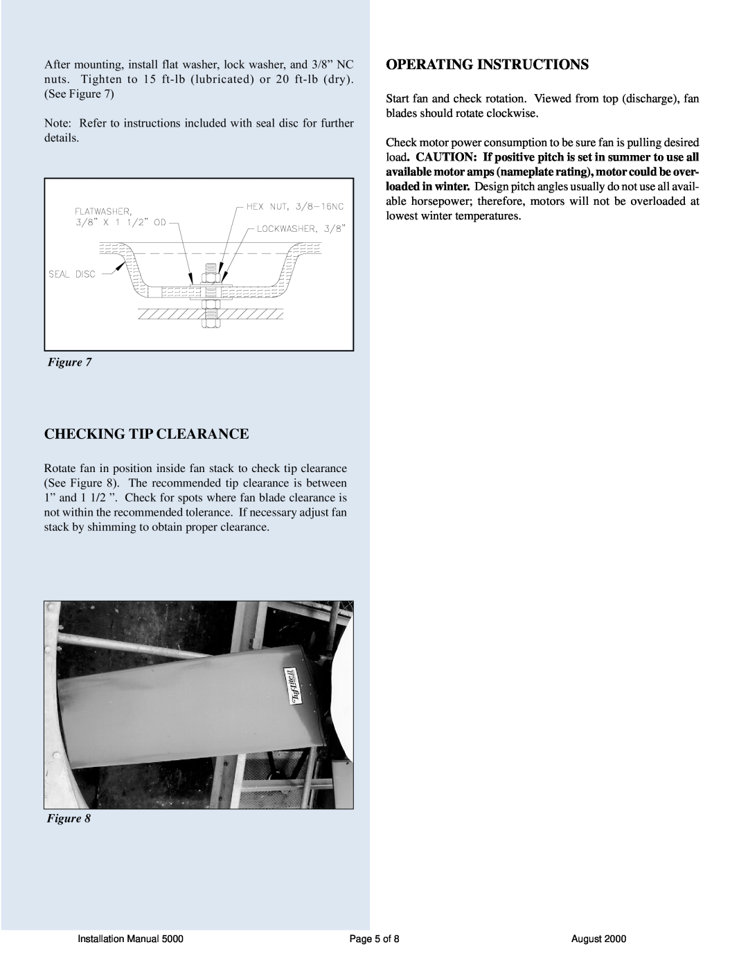 Hudson Sales & Engineering 5000 Series Checking Tip Clearance, Operating Instructions, Installation Manual, Page 5 of 