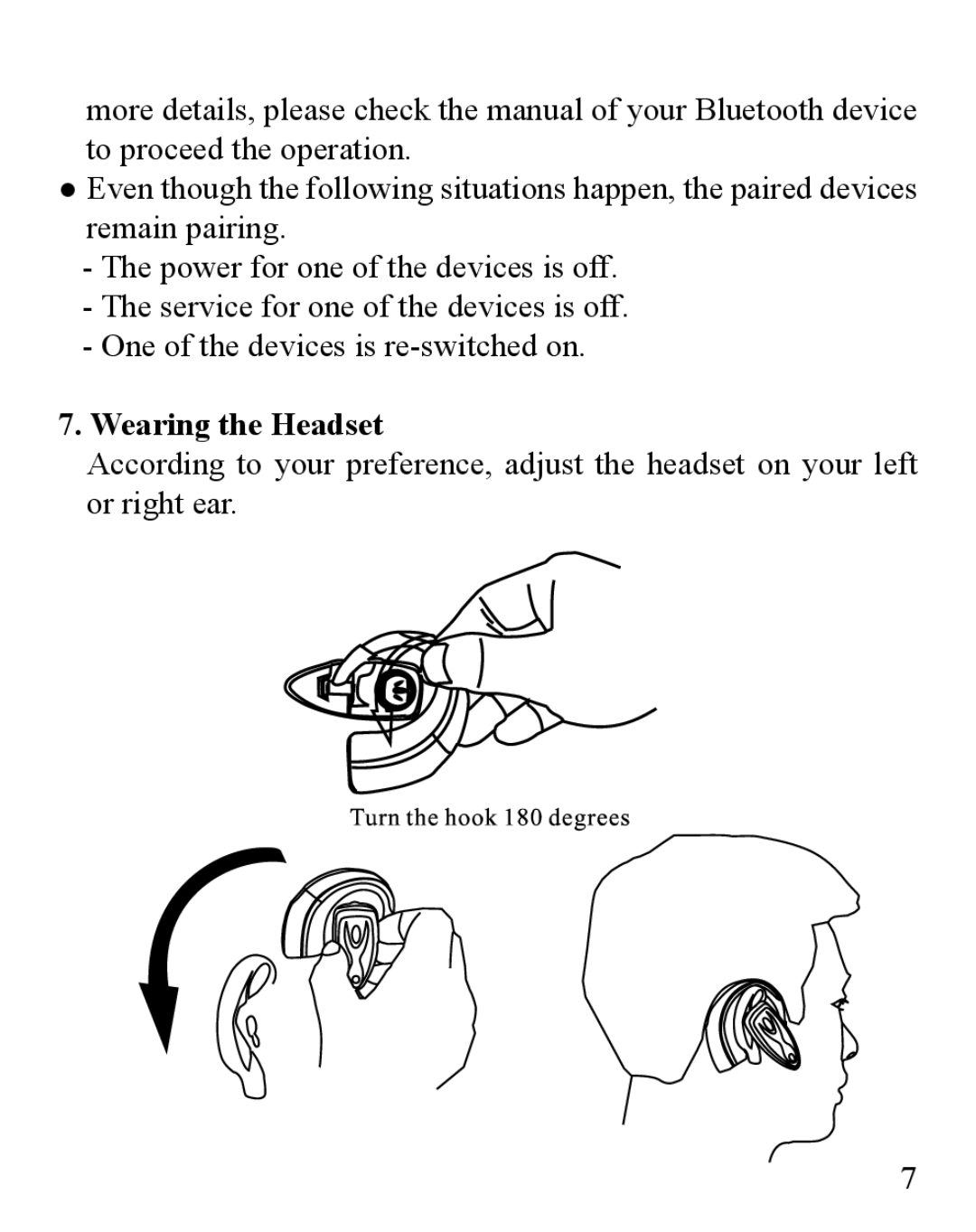 Huey Chiao HCB02 manual Wearing the Headset 