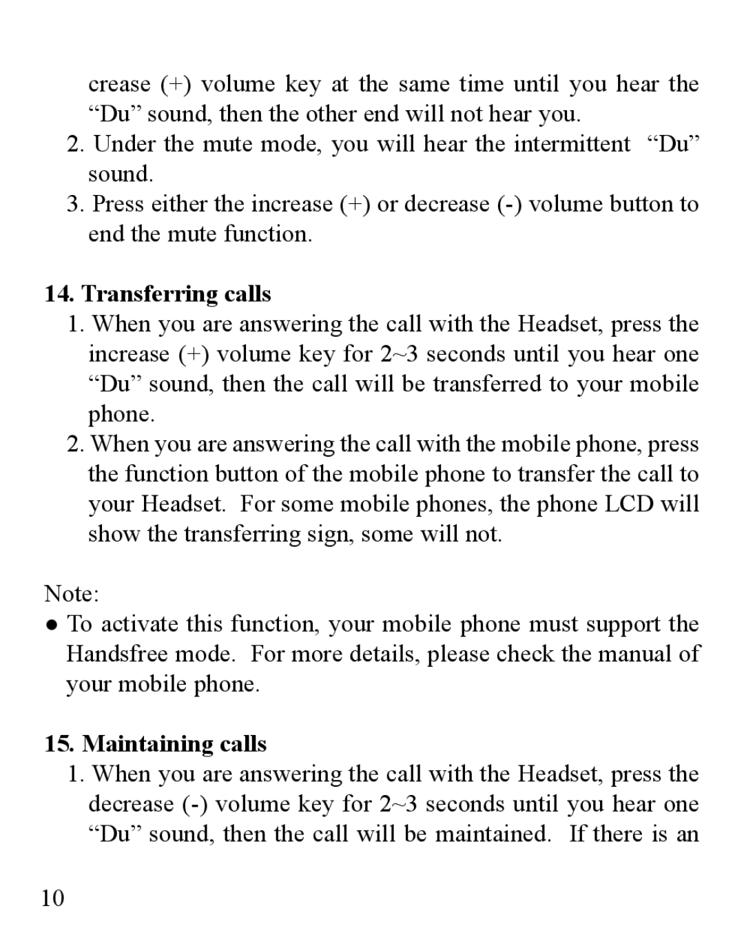 Huey Chiao HCB03 manual Transferring calls, Maintaining calls 