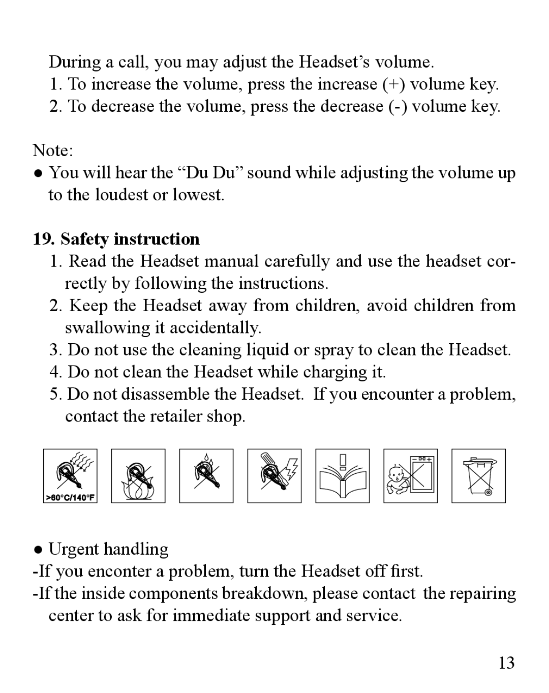 Huey Chiao HCB10 manual Safety instruction 