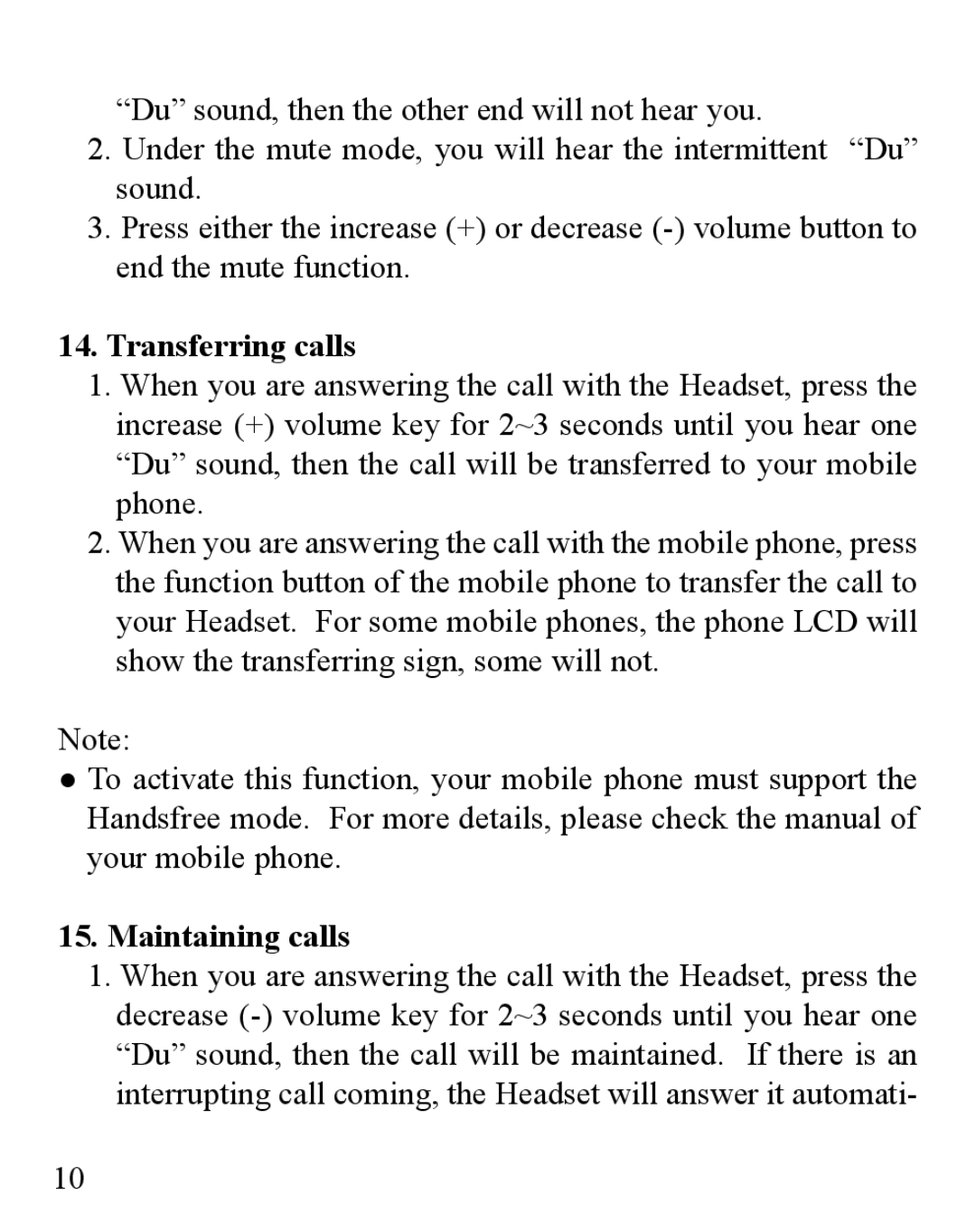 Huey Chiao HCB12 manual Transferring calls, Maintaining calls 