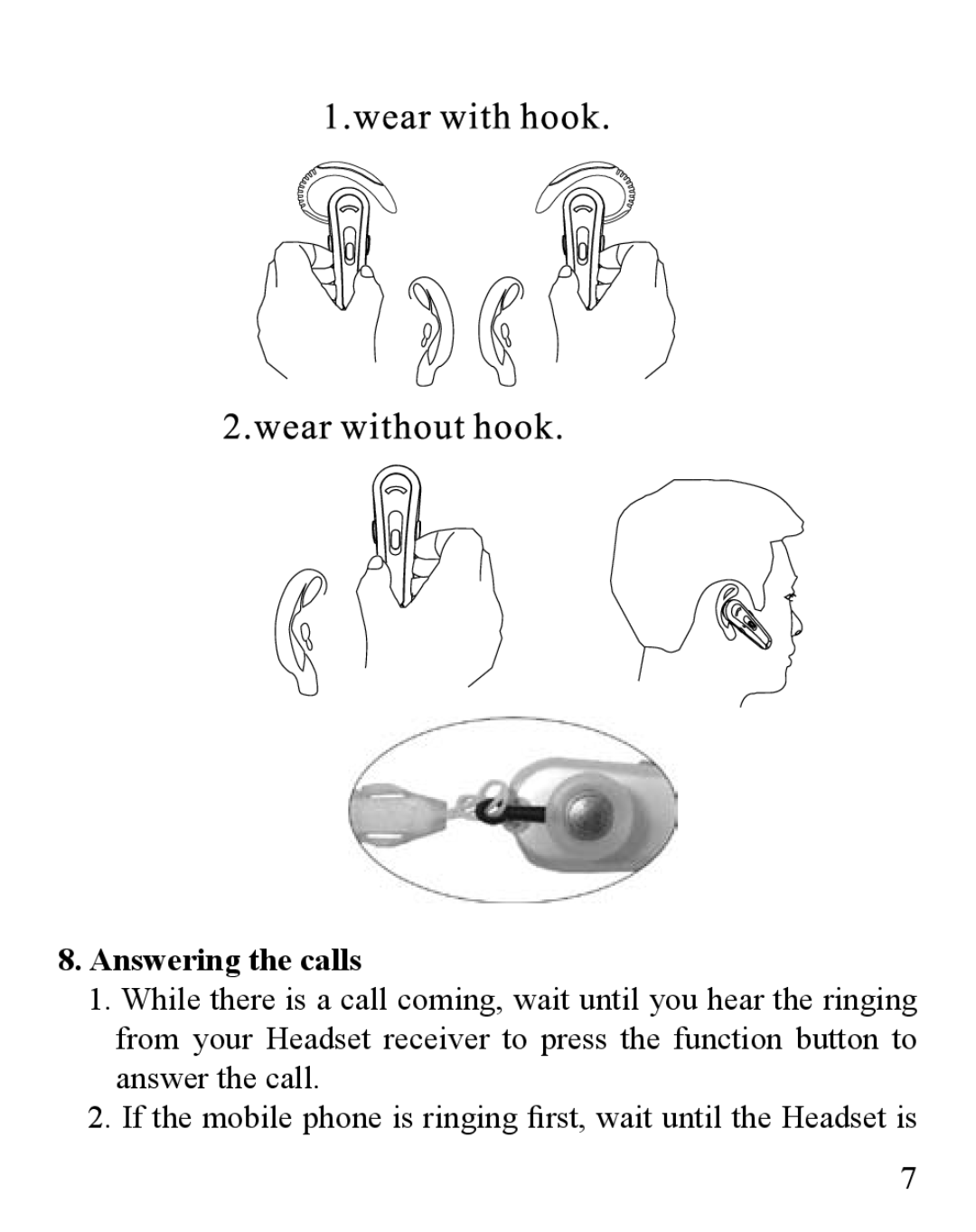 Huey Chiao HCB12 manual Answering the calls 