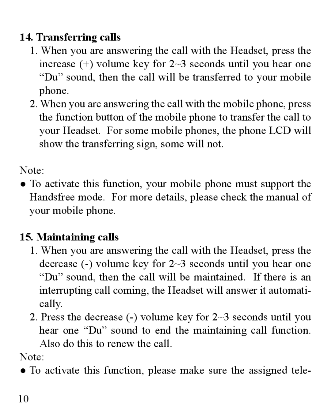 Huey Chiao HCB16 manual Transferring calls, Maintaining calls 