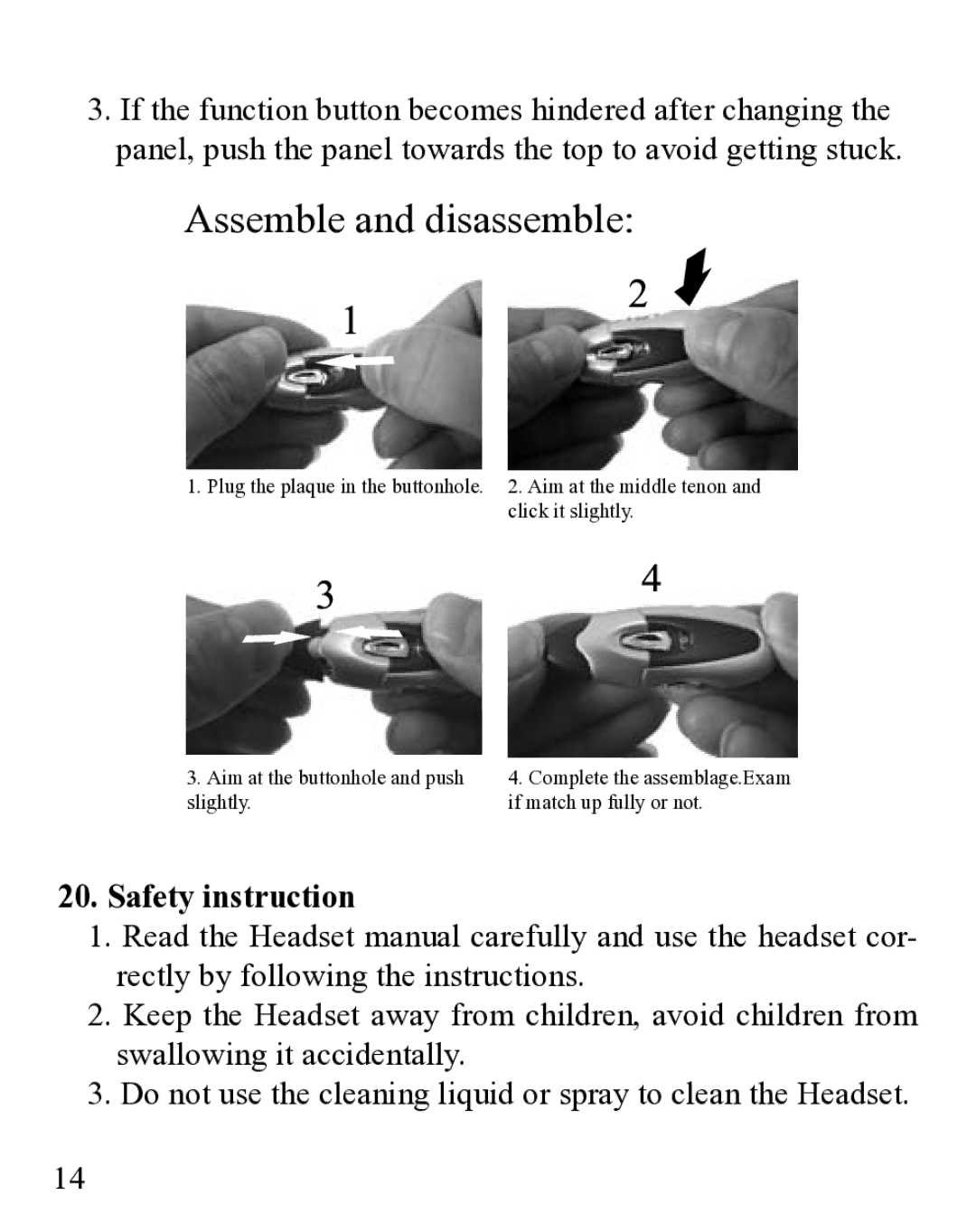 Huey Chiao HCB19 manual Safety instruction 