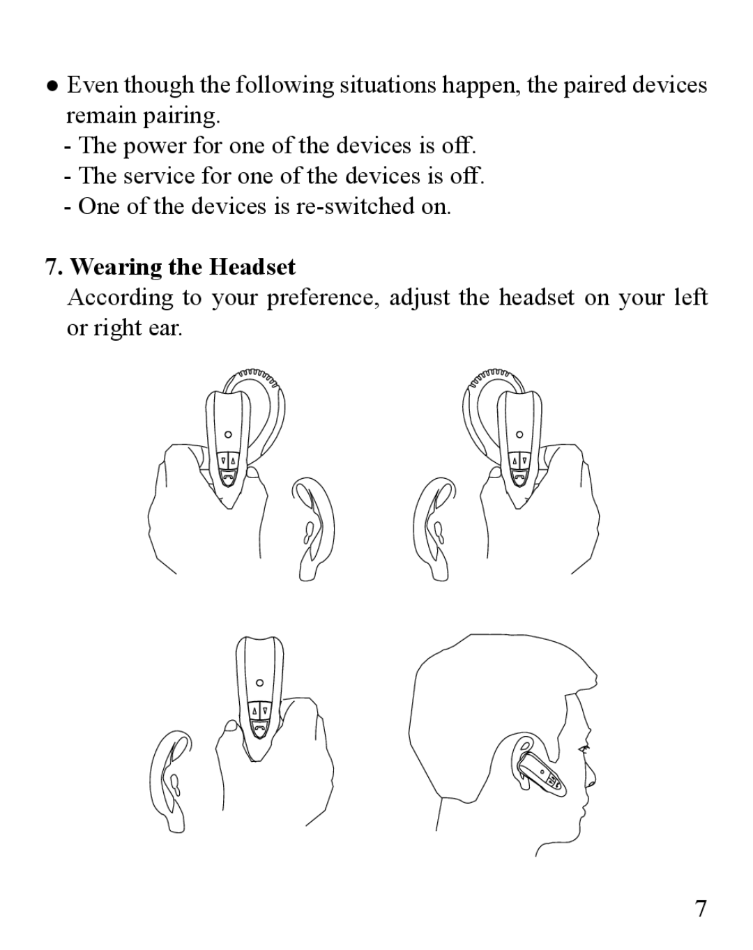 Huey Chiao HCB20 manual Wearing the Headset 