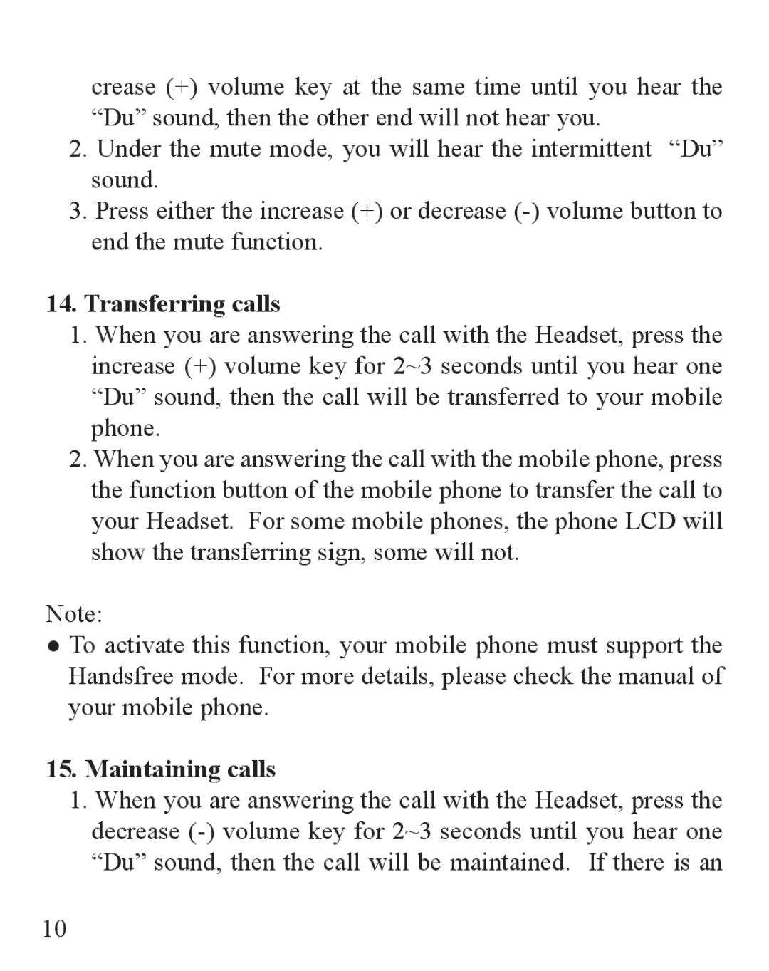 Huey Chiao HCB22 manual Transferring calls, Maintaining calls 