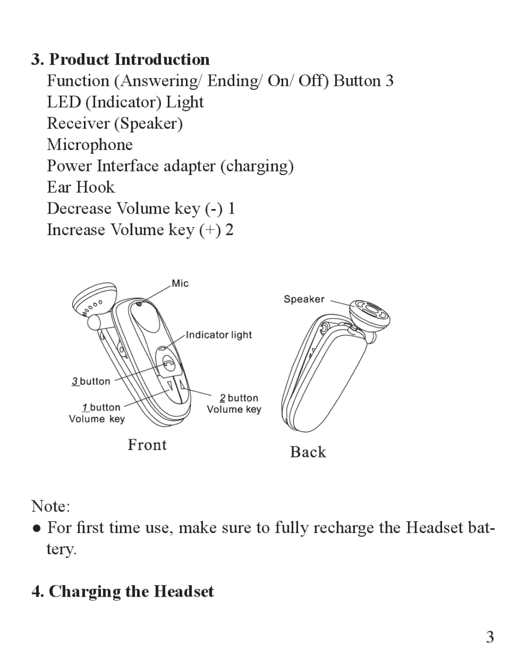 Huey Chiao HCB22 manual Product Introduction, Charging the Headset 