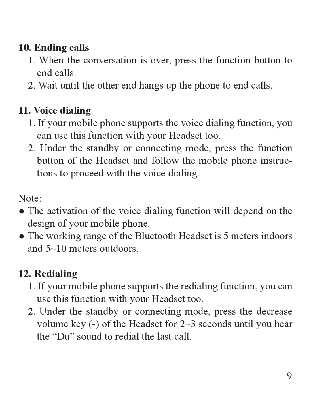 Huey Chiao HCB42 manual Ending calls, Voice dialing, Redialing 