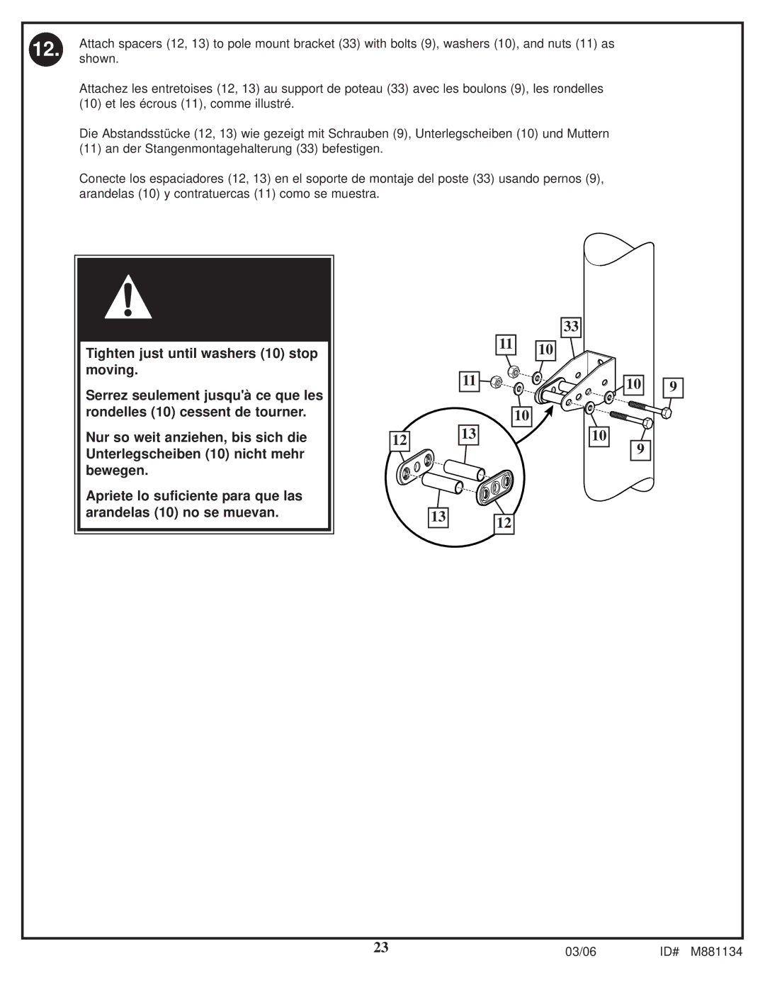 Huffy 1000MXP manual Wichtig ¡IMPORTANTE 