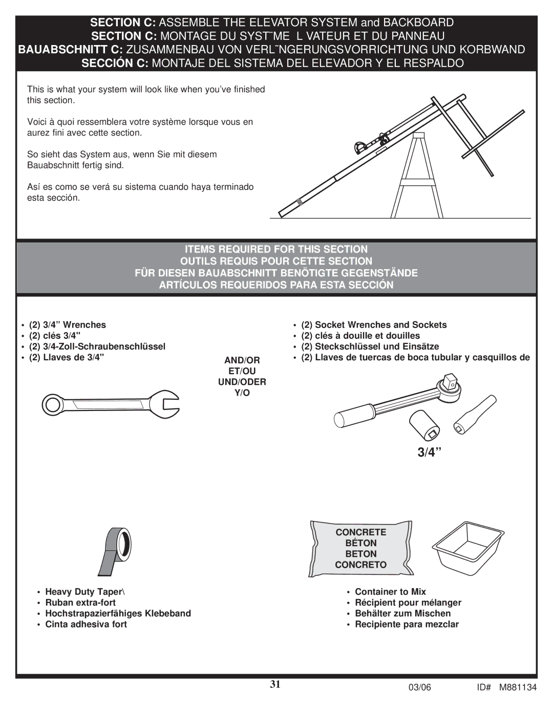 Huffy 1000MXP manual And/Or, ET/OU UND/ODER Concrete Béton Beton Concreto 