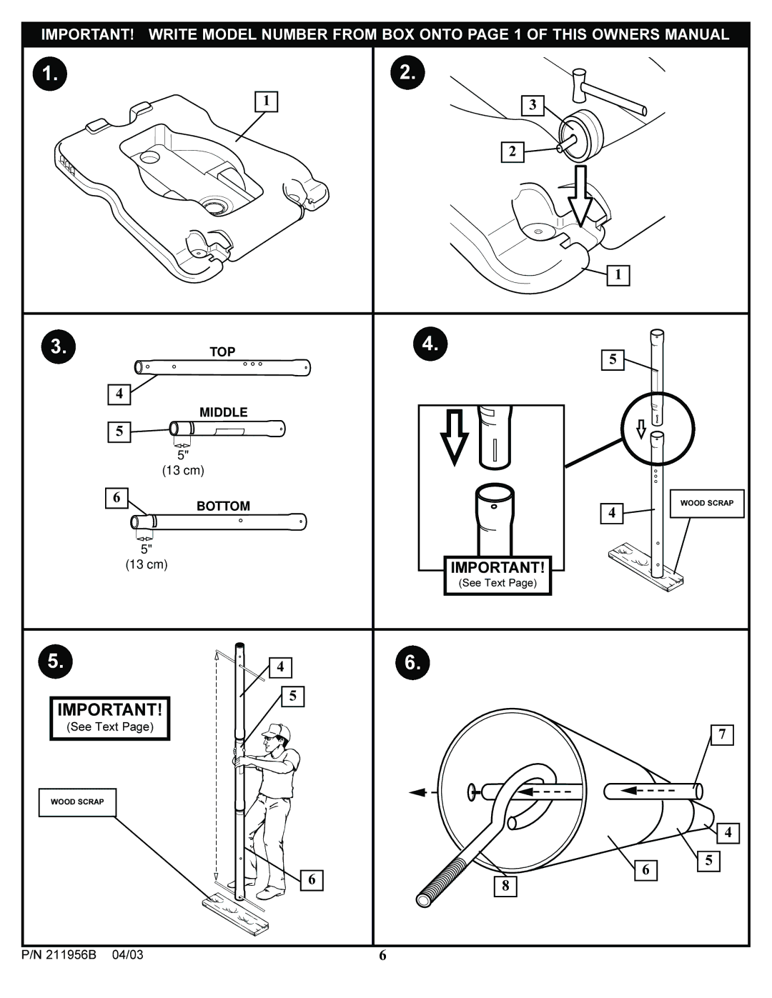 Huffy 104/03P/N211956B manual TOP Middle 