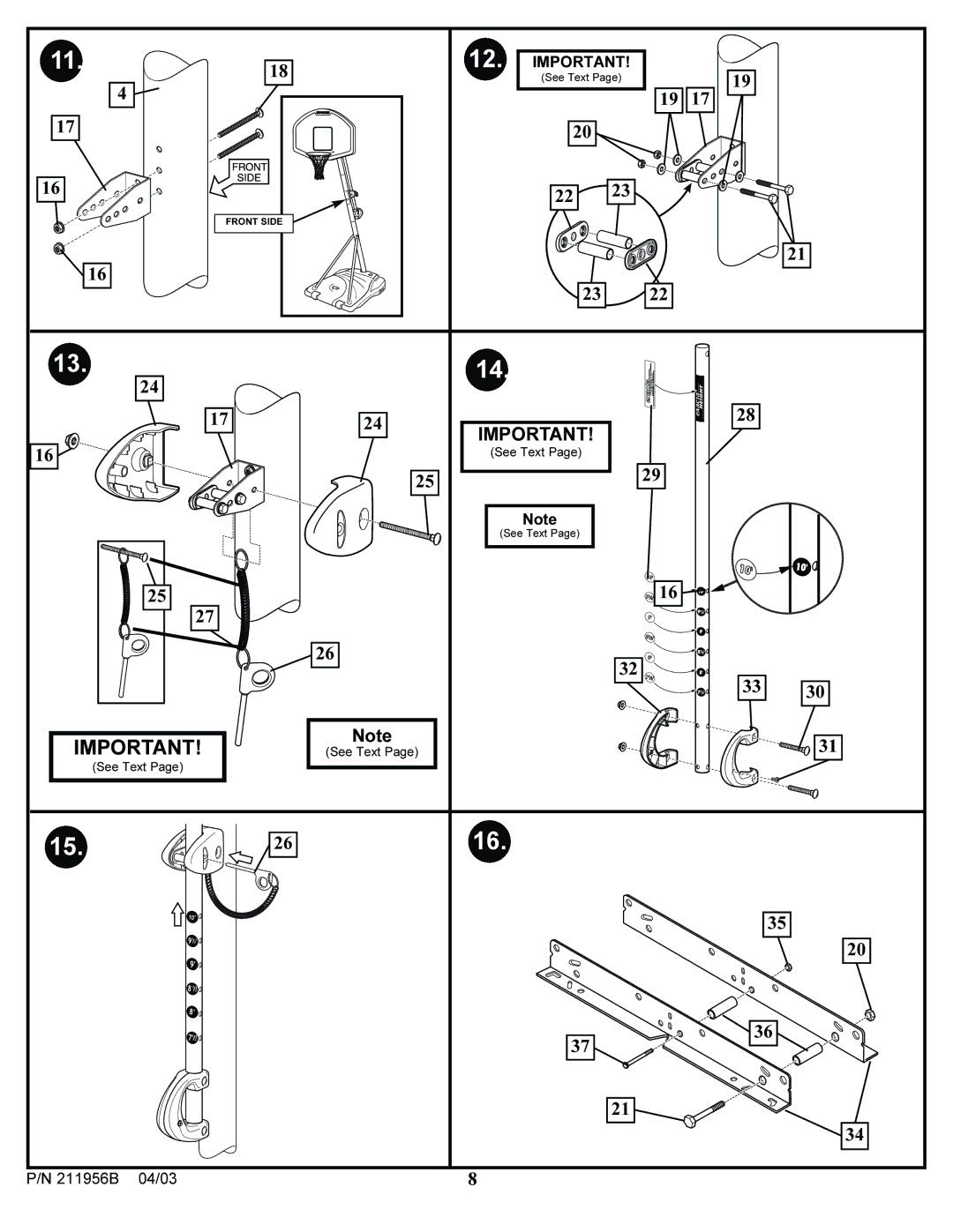 Huffy 104/03P/N211956B manual Front Side 