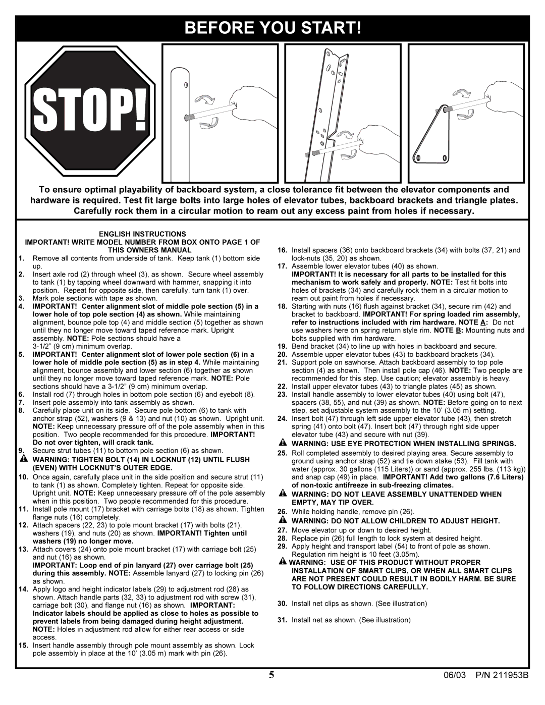 Huffy 111-500 manual Before YOU Start 