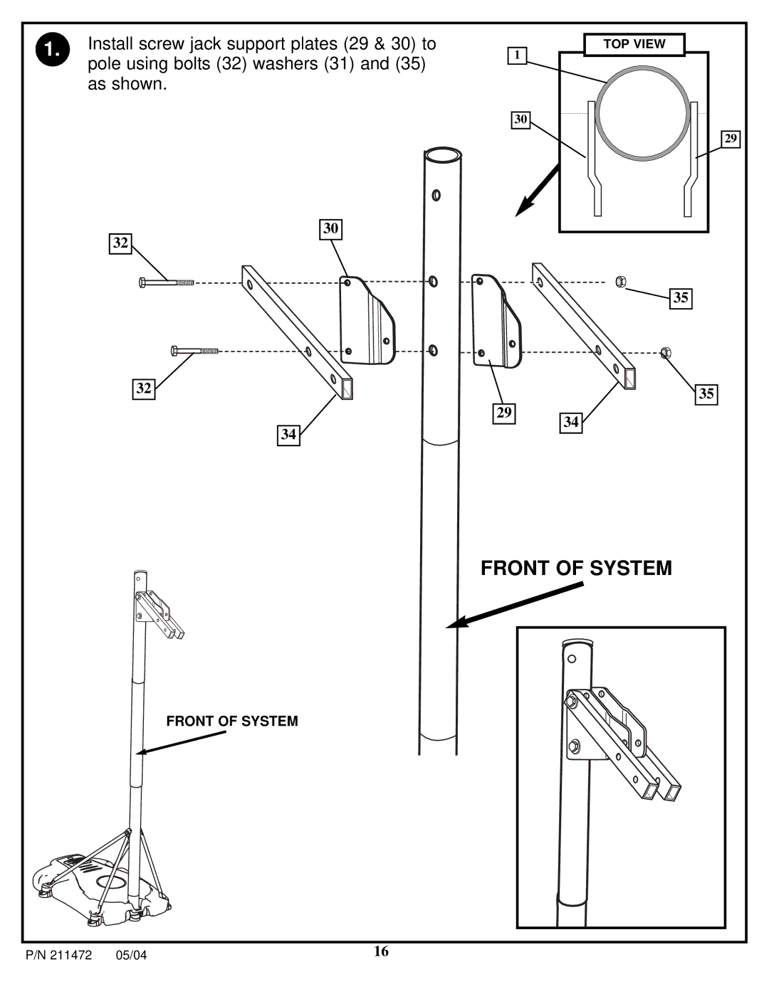 Huffy 11S0057 manual Front of System 