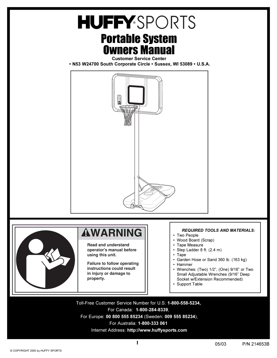 Huffy 1310 manual Portable System 