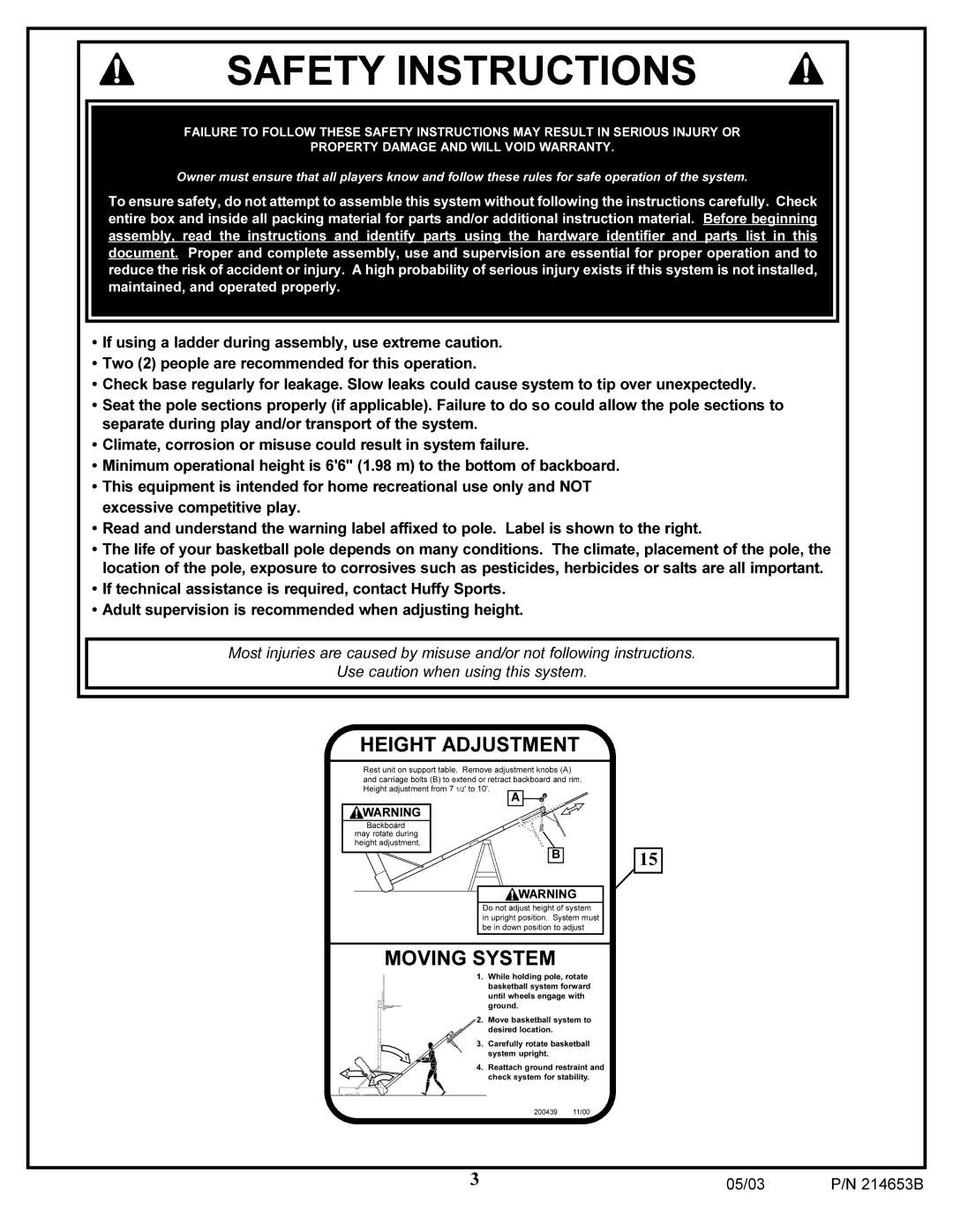 Huffy 1310 manual Safety Instructions 