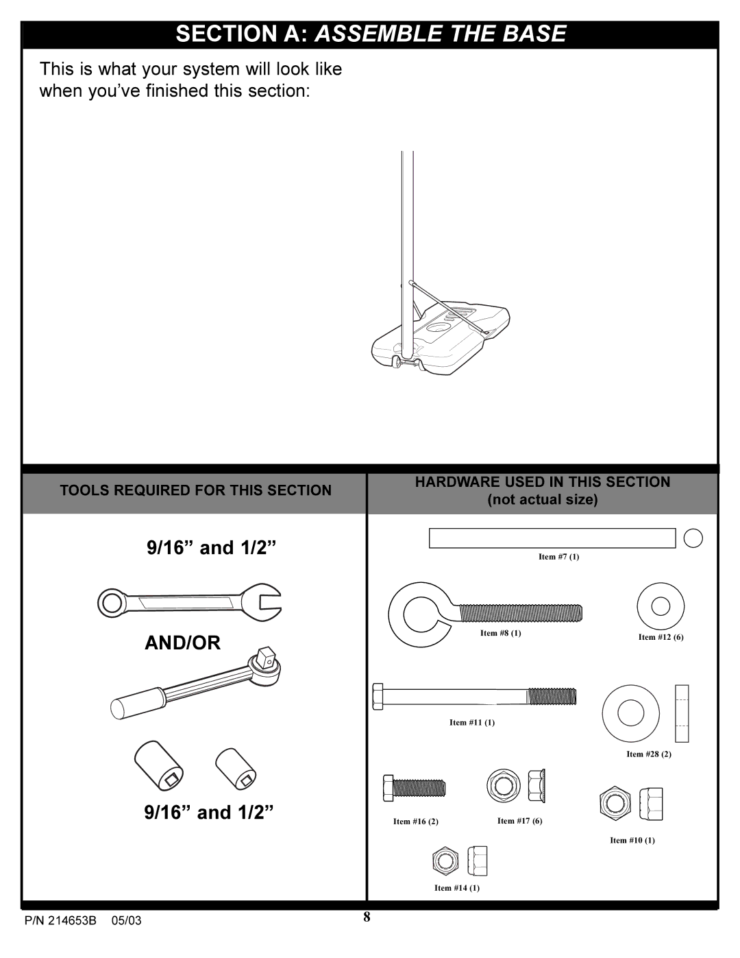 Huffy 1310 manual Section a Assemble the Base 