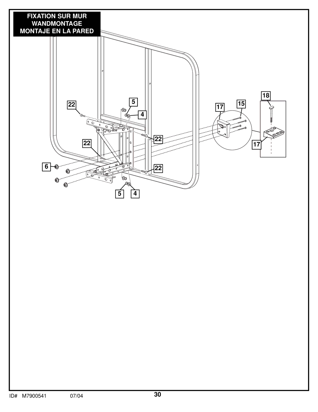 Huffy 1700 MXP manual Fixation SUR MUR 