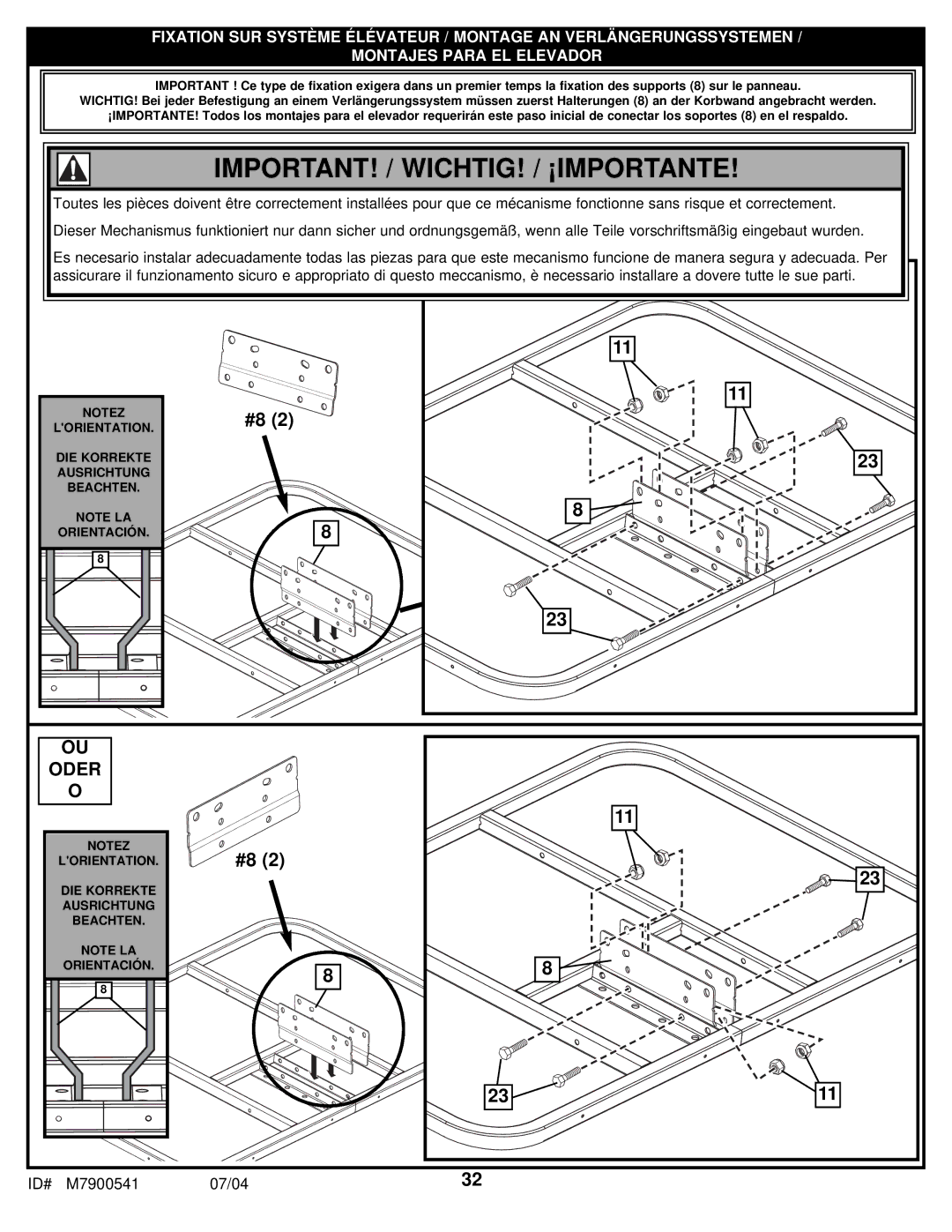 Huffy 1700 MXP manual Important! / Wichtig! / ¡Importante 