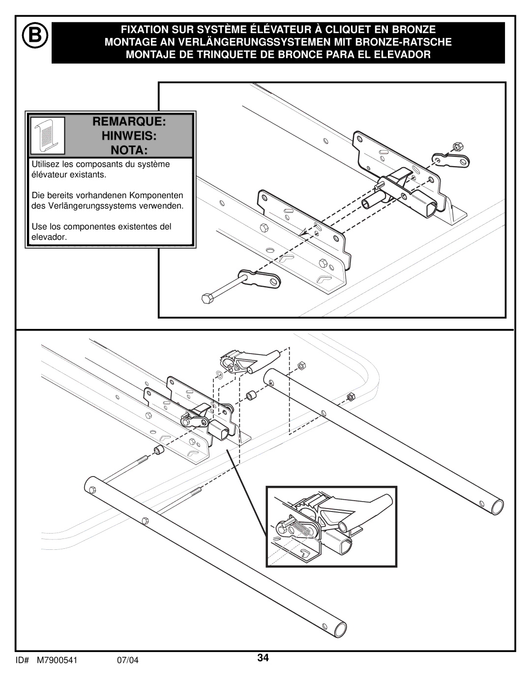 Huffy 1700 MXP manual Remarque Hinweis Nota 