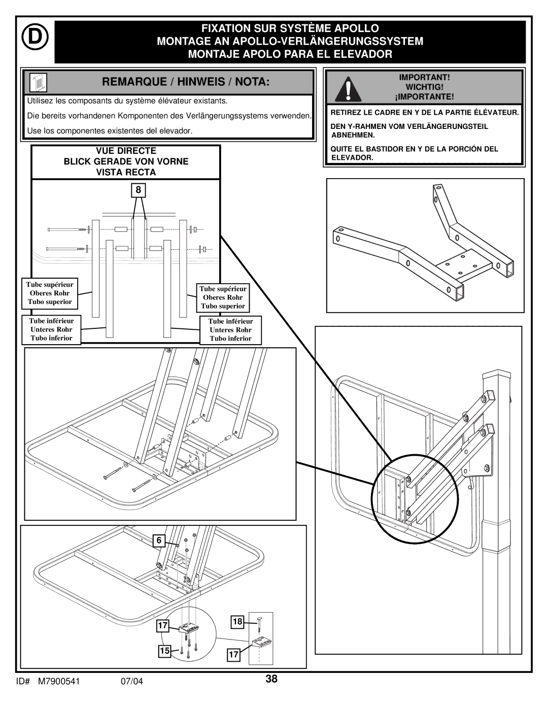 Huffy 1700 MXP manual Remarque / Hinweis / Nota 