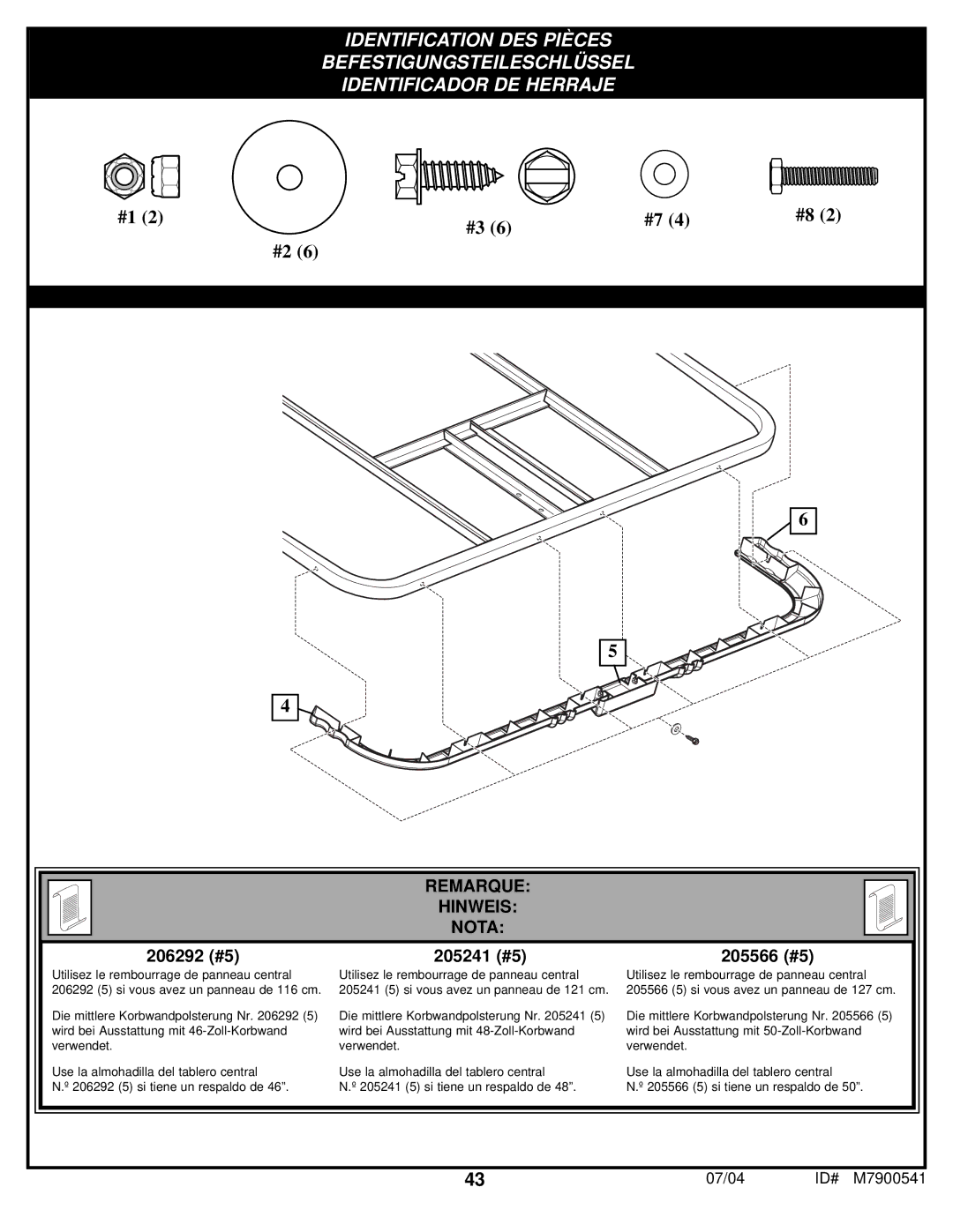 Huffy 1700 MXP manual 206292 #5 205241 #5 205566 #5 