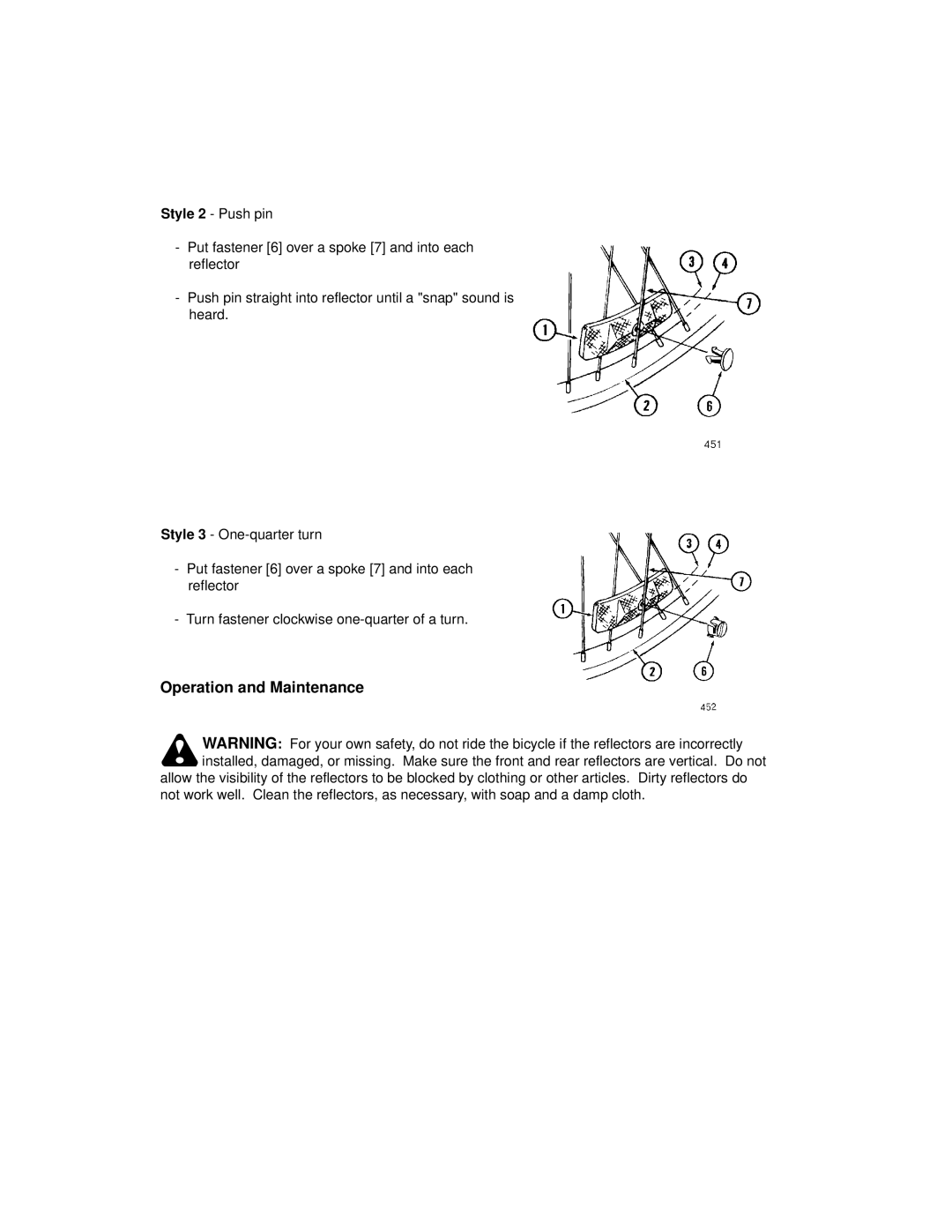 Huffy 1C4880-A01 manual Operation and Maintenance 