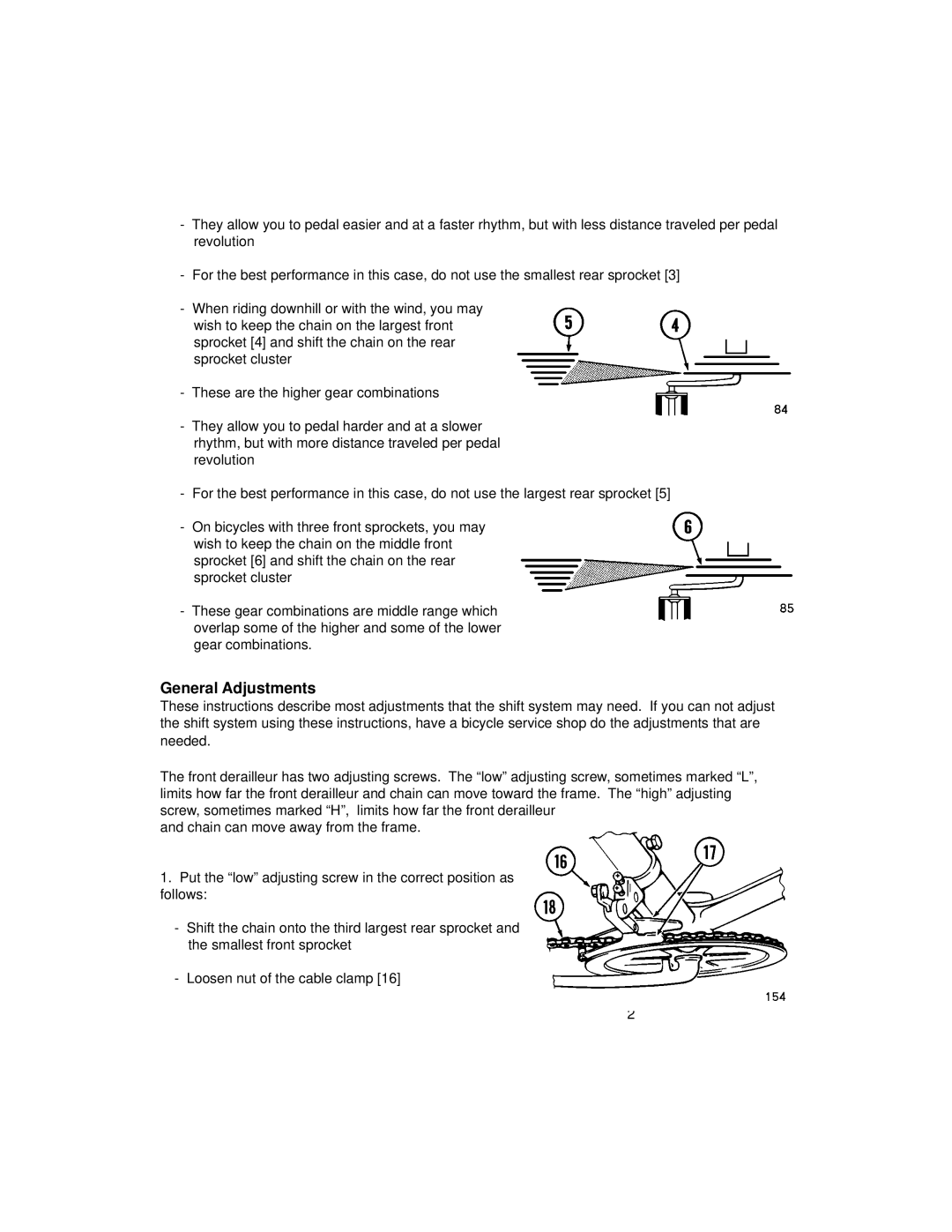 Huffy 1C4880-A01 manual General Adjustments 