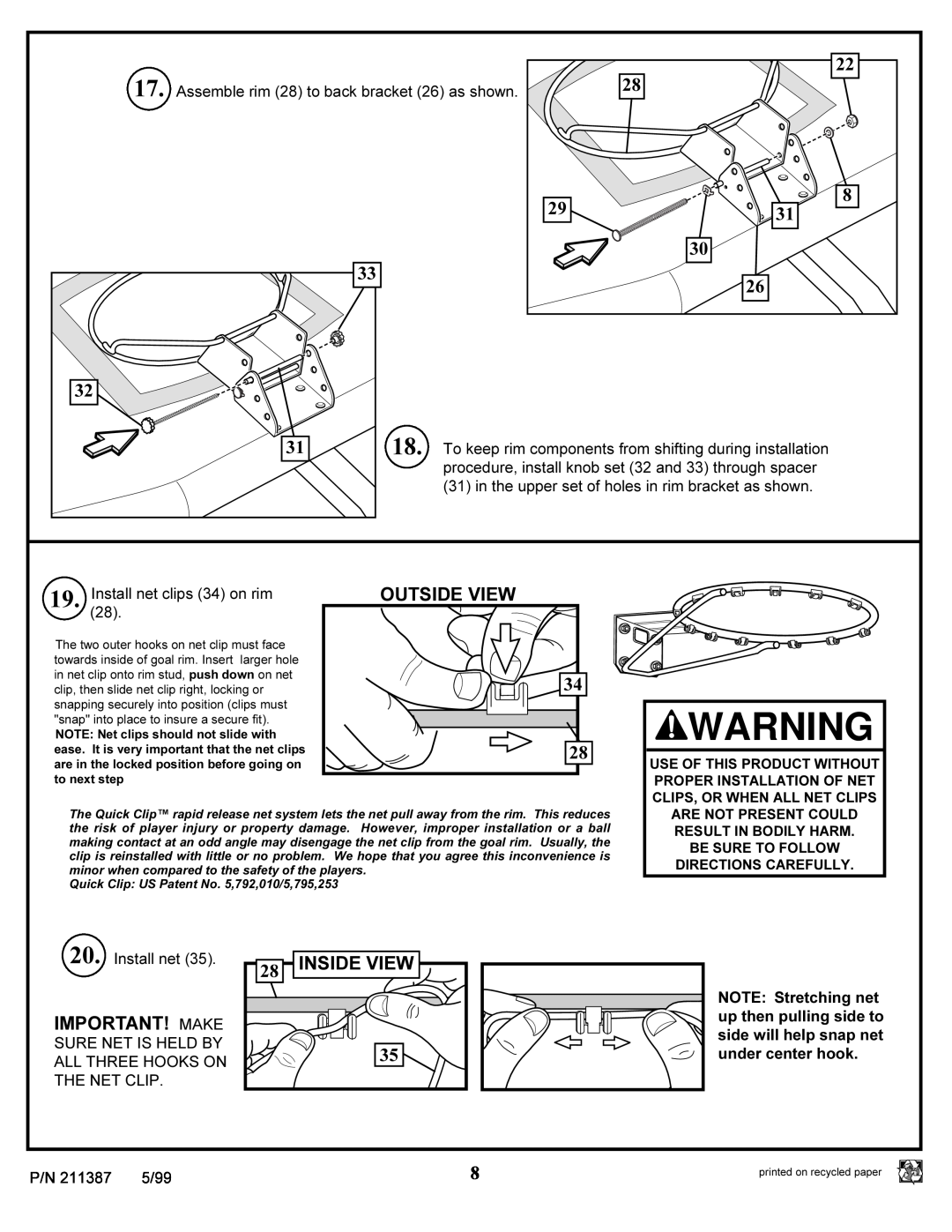 Huffy 211387 manual Outside View, Inside View, Are Not Present Could Result In Bodily Harm Be Sure To Follow 