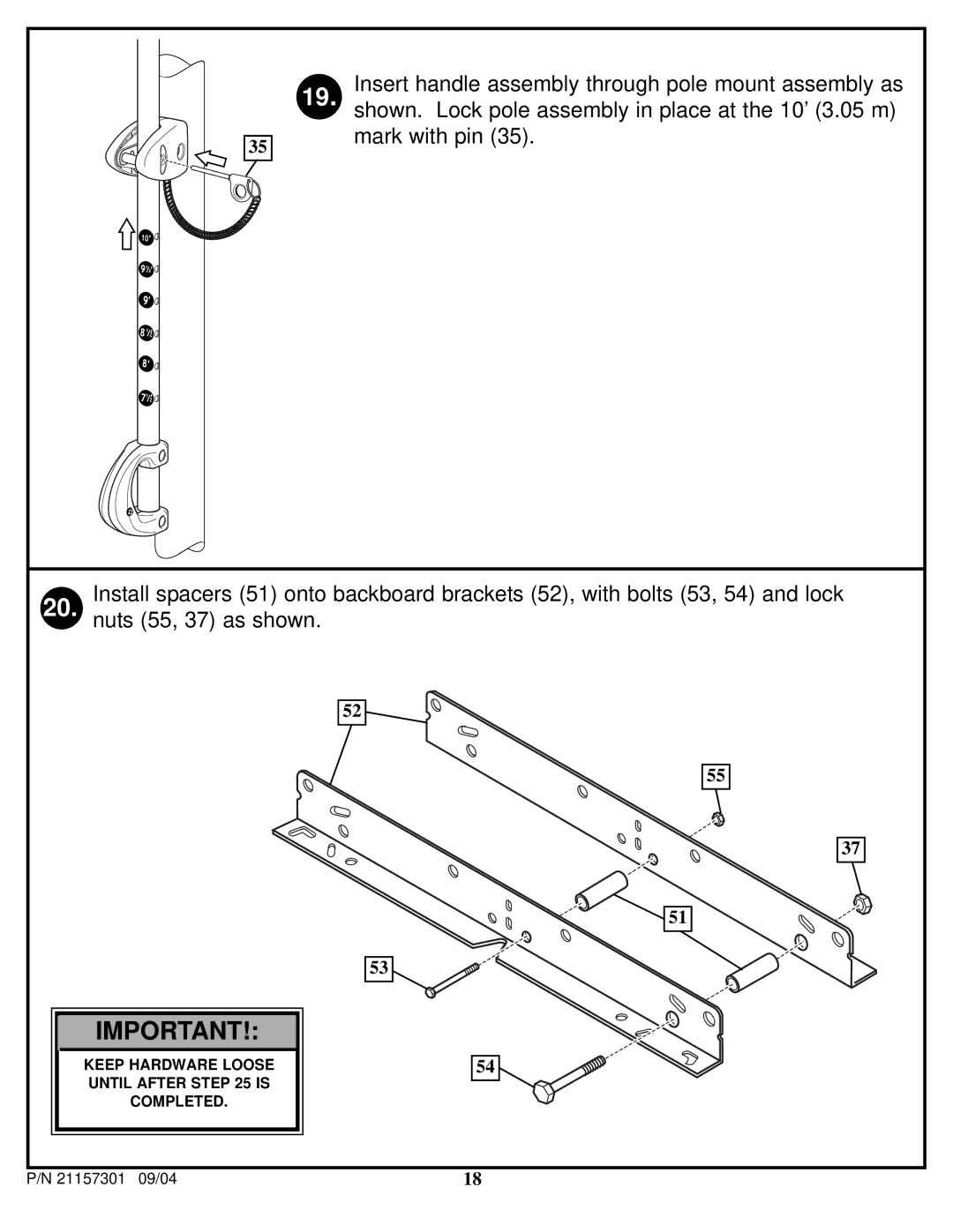 Huffy 211573011 manual Keep Hardware Loose Until After is Completed 