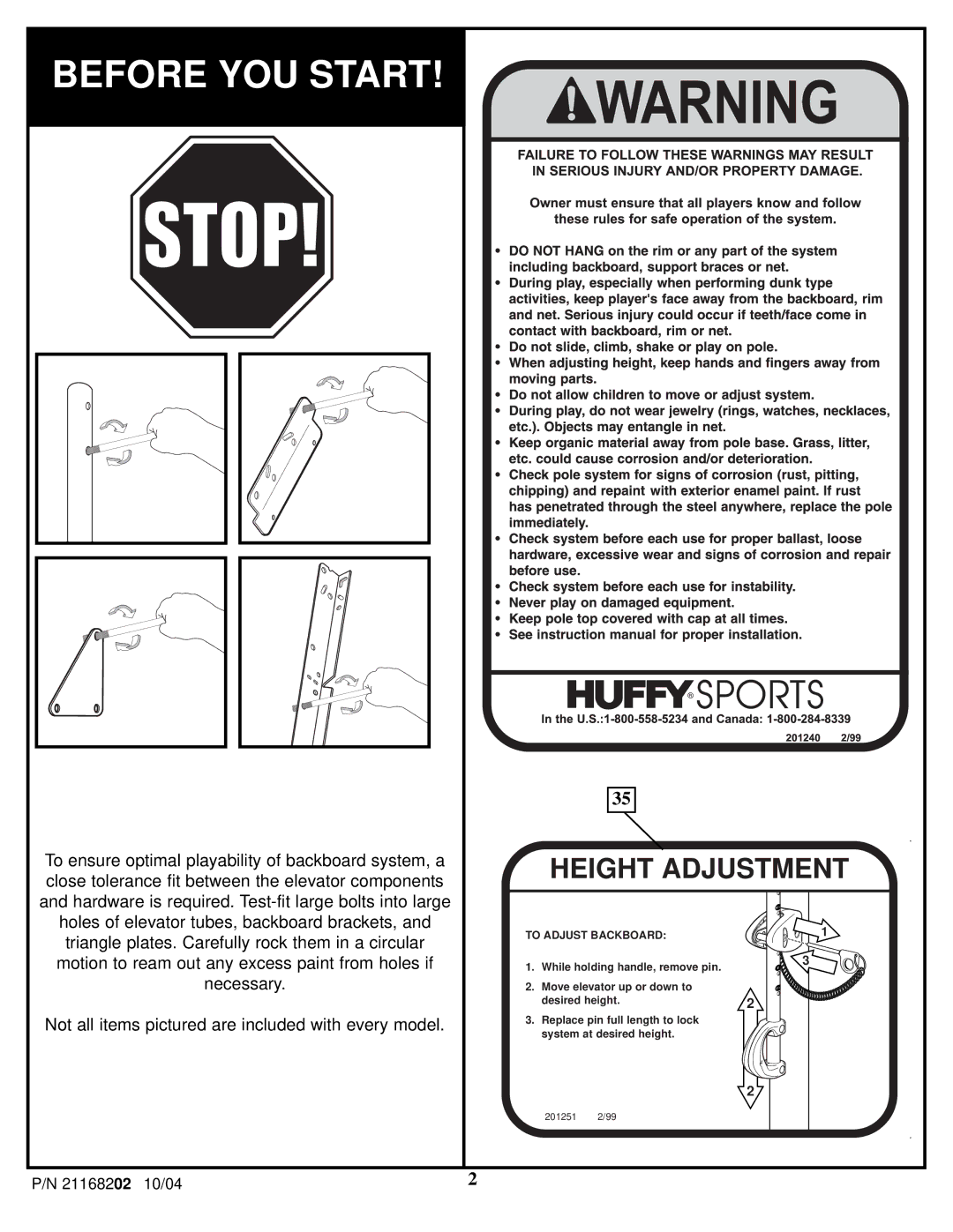 Huffy 21168202 manual Before YOU Start 