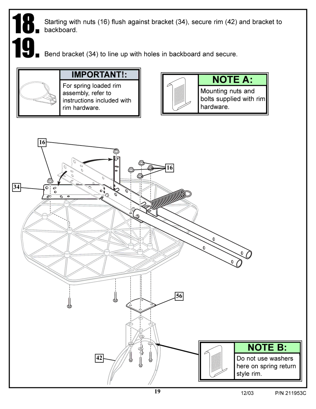 Huffy 211953C manual Mounting nuts 