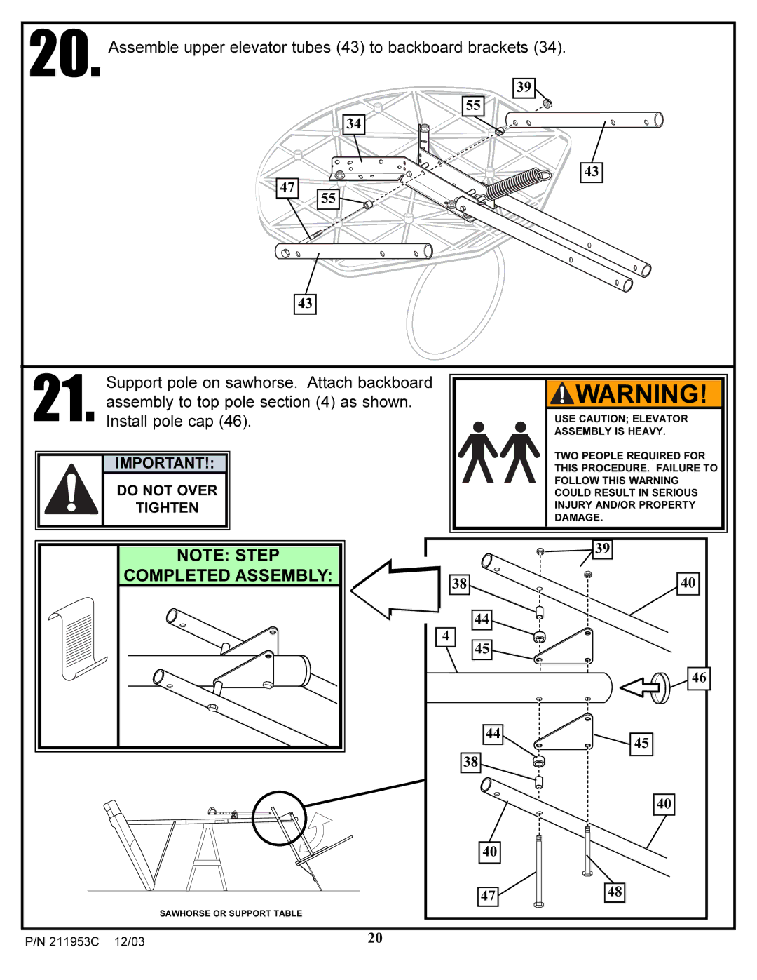 Huffy 211953C manual Completed Assembly 