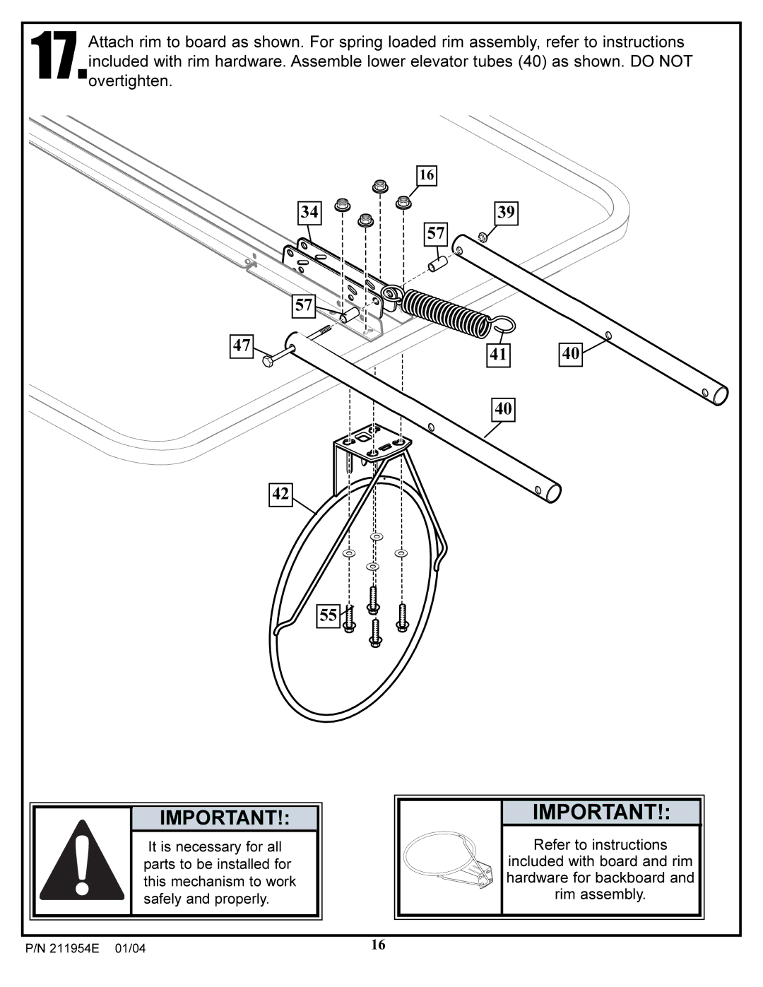 Huffy 211954E manual Refer to instructions 