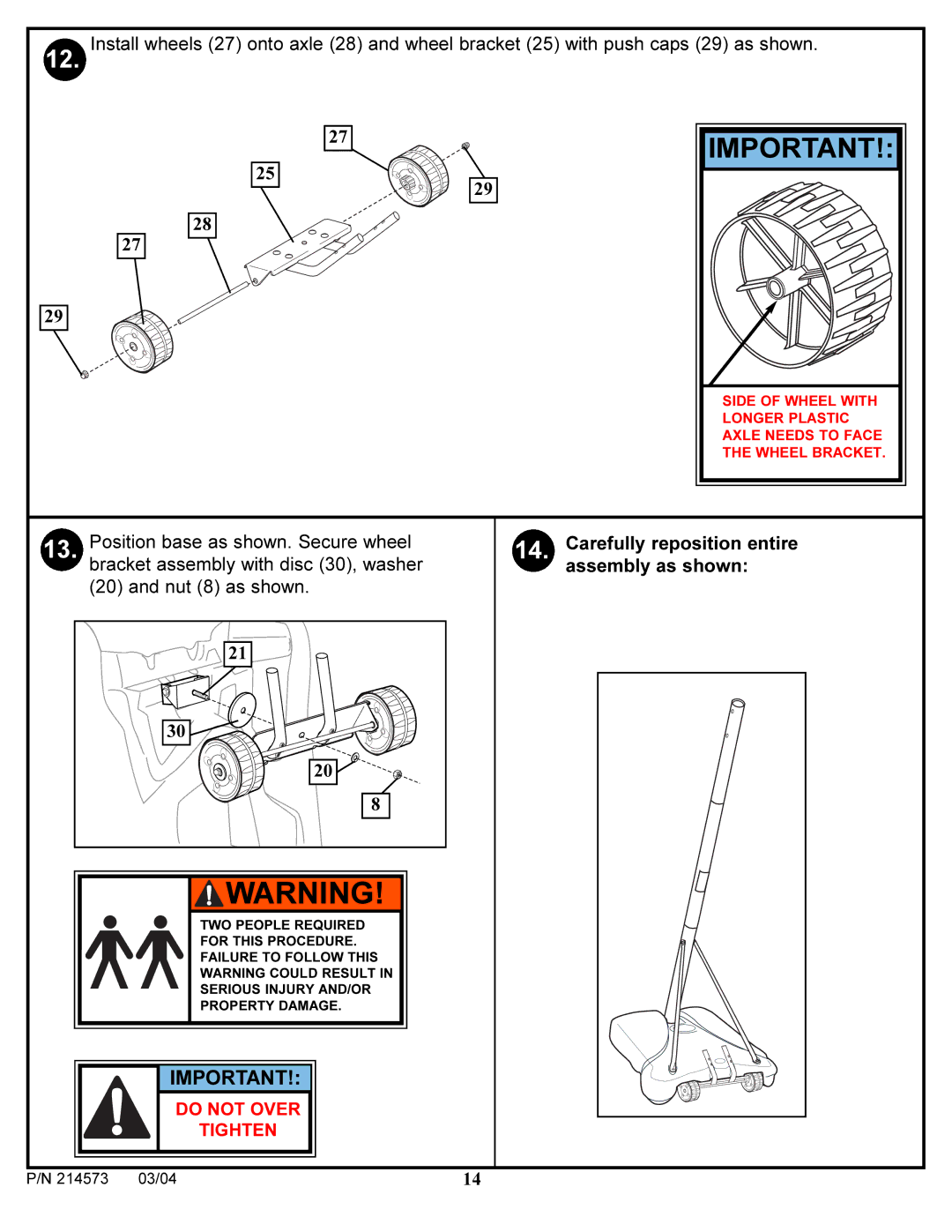 Huffy 2145731 manual Do not Over Tighten 